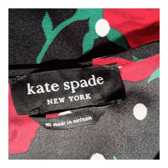 Kate Spade Dress M Womens Multicolor Rose Shift Knee Length 3/4 Sleeve Viscose - Picture 3 of 3